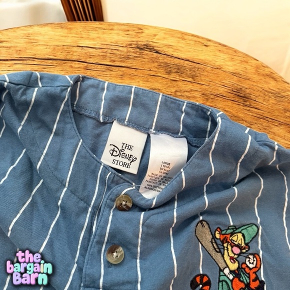 Disney Store Vintage Tigger Bouncer Striped Youth Boys Baseball Shirt (12/14) - Picture 3 of 4